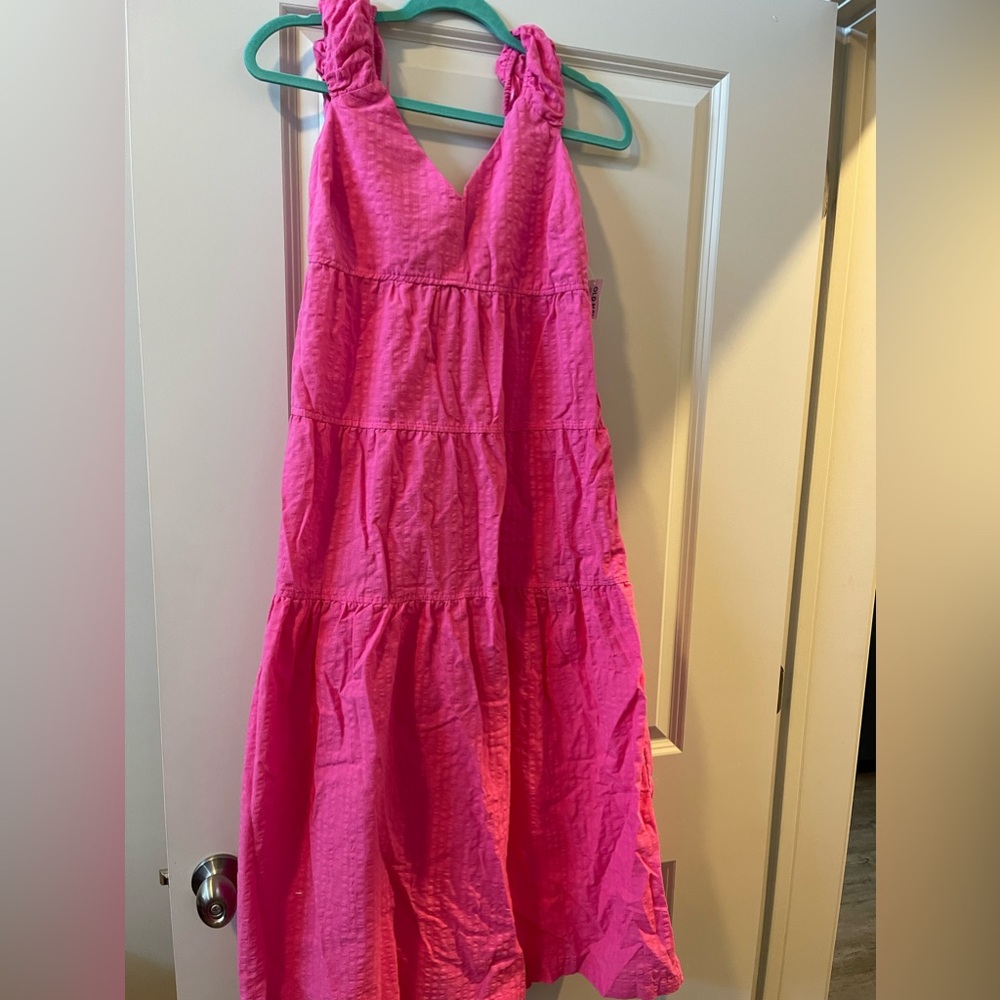 Hot pink old navy midi dress